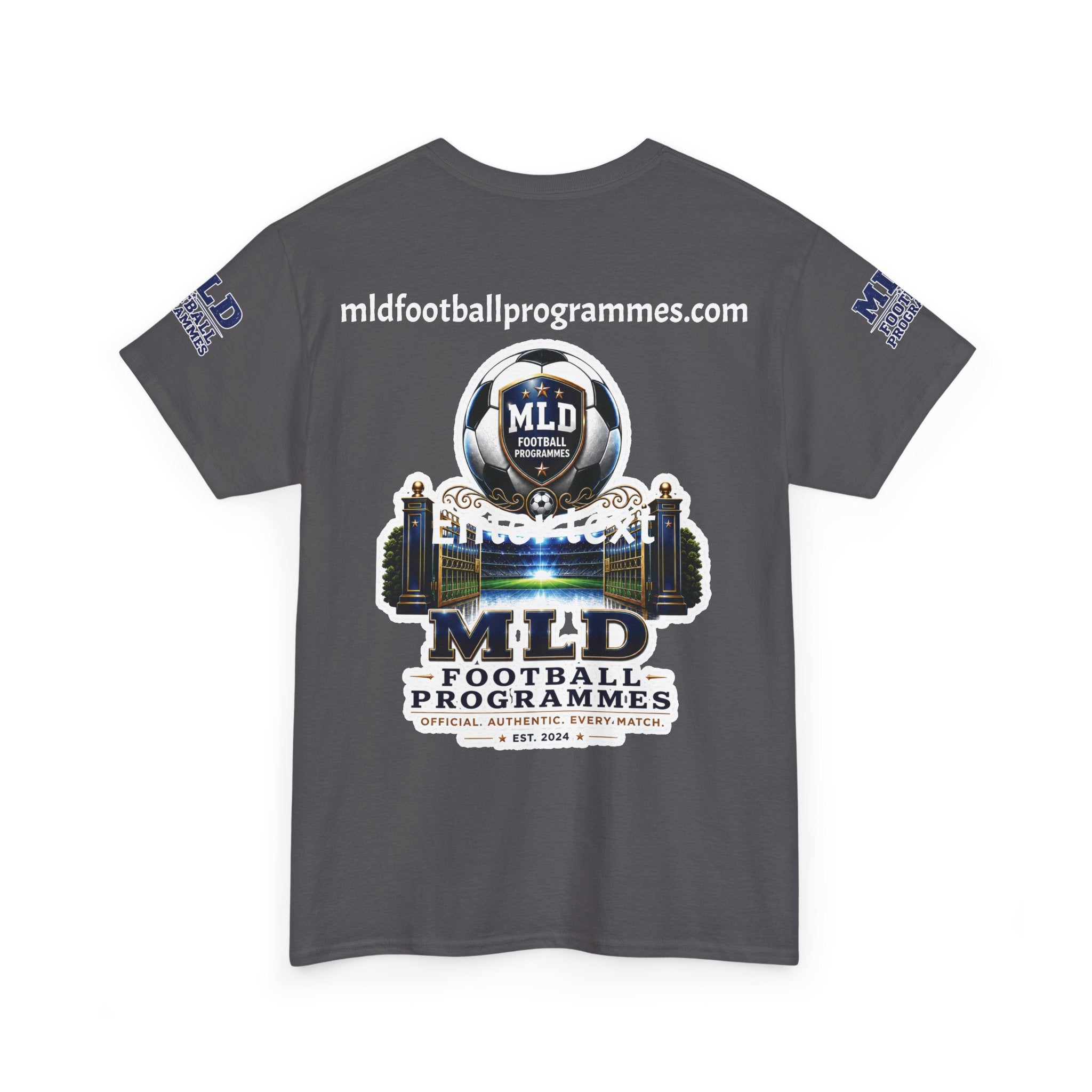 MLD Football Programmes Tee — Vintage Sports Logo Cotton T‑Shirt