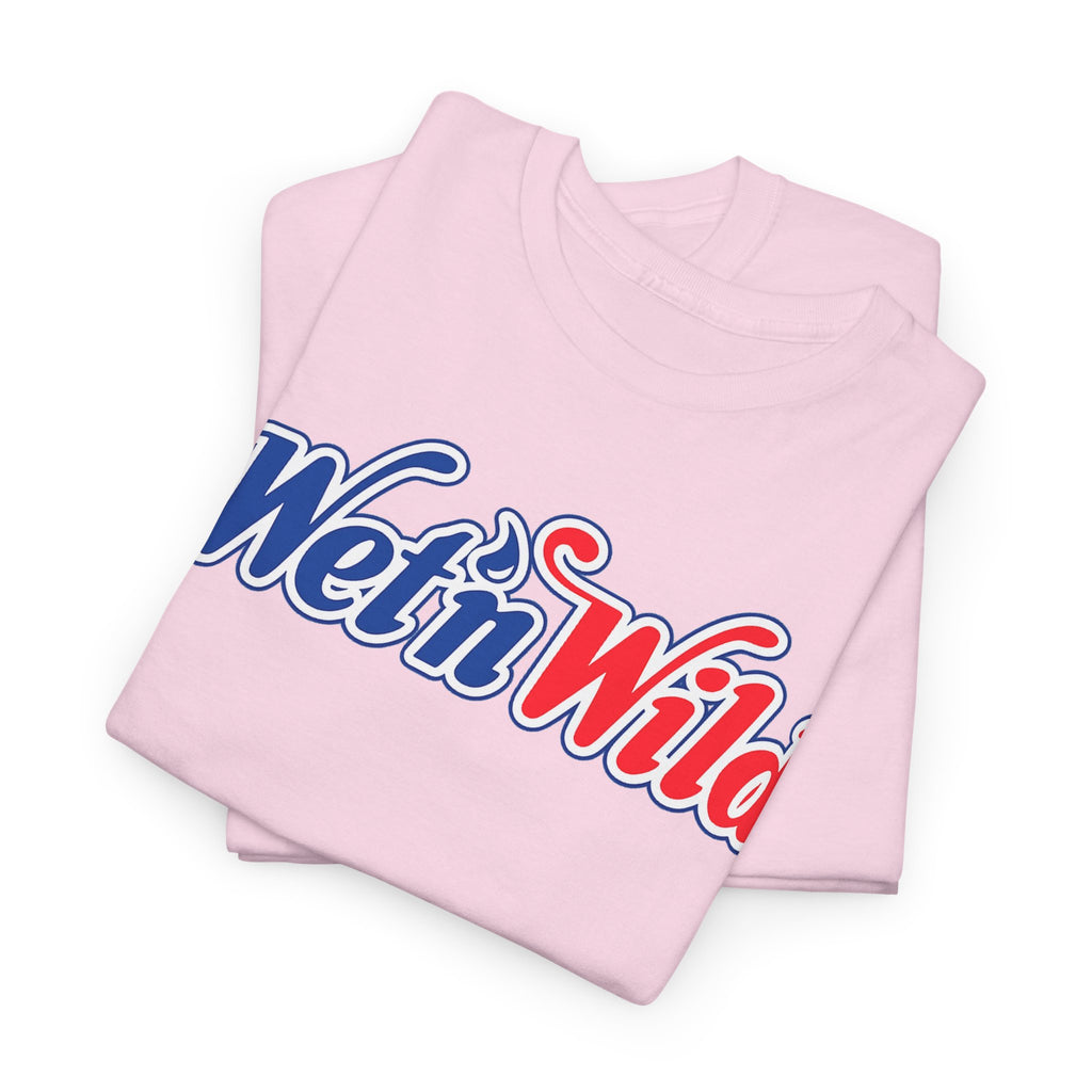 Wet 'n Wild Retro Script T-Shirt — Red & Blue Patriotic Graphic Tee