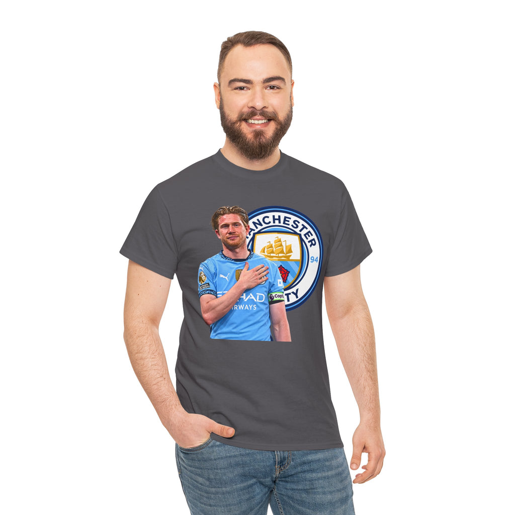 Kevin De Bruyne Manchester City Legend Cotton T-Shirt — Player Tribute Tee (Heart Badge Design)