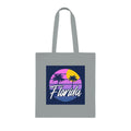 Florida Sunset Palm Tote Bag — Retro Beach Cotton Tote