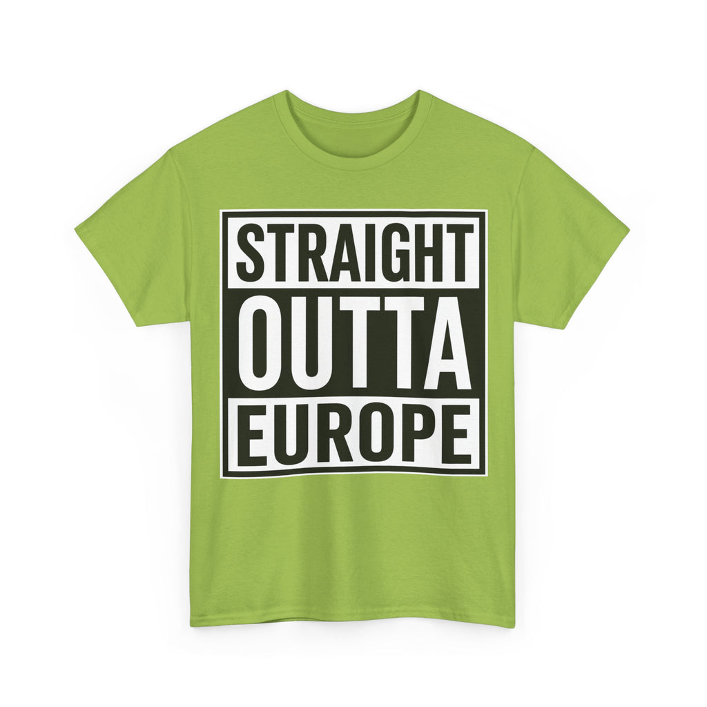 Straight Outta Europe T-Shirt — Bold Black Box Graphic Tee