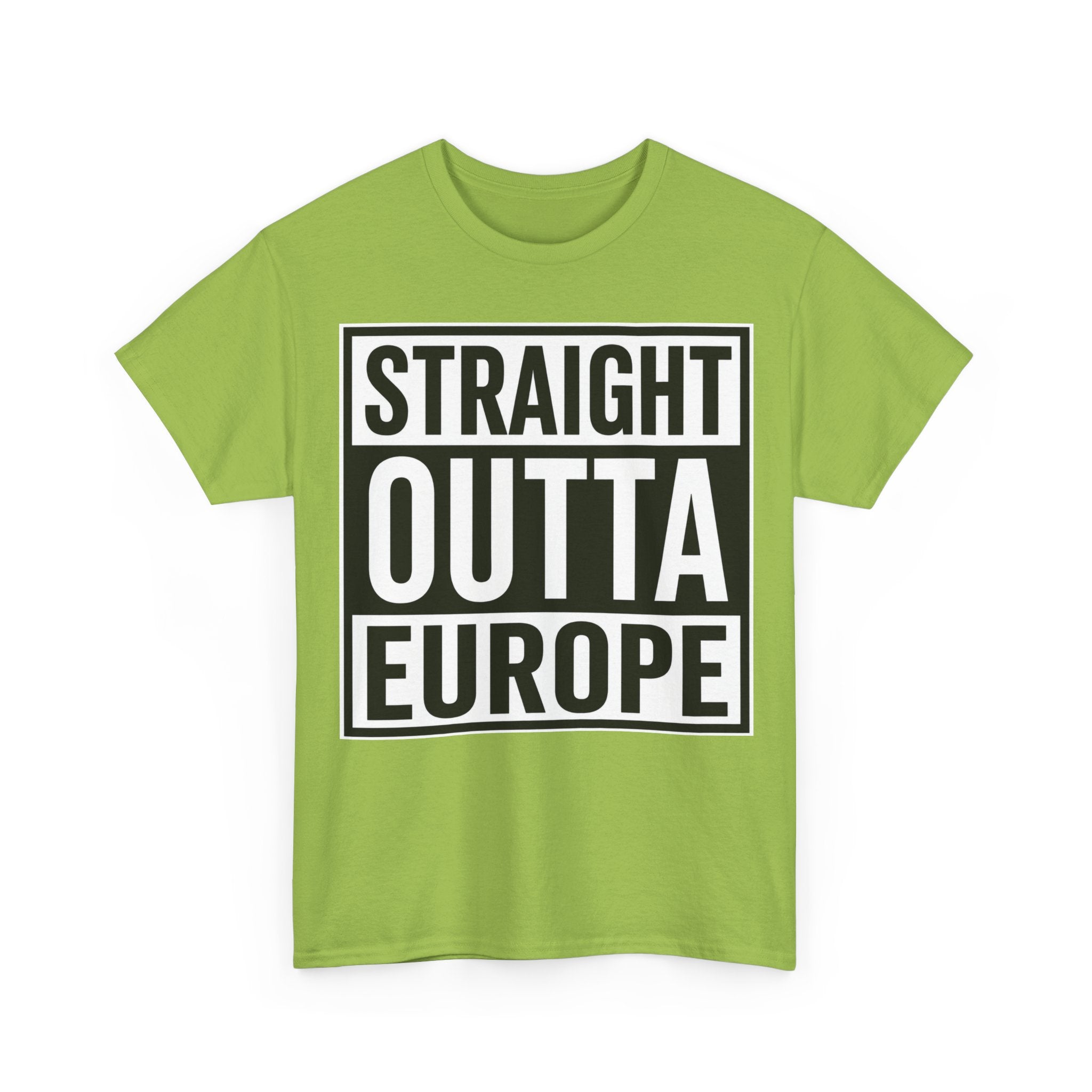 Straight Outta Europe T-Shirt — Bold Black Box Graphic Tee