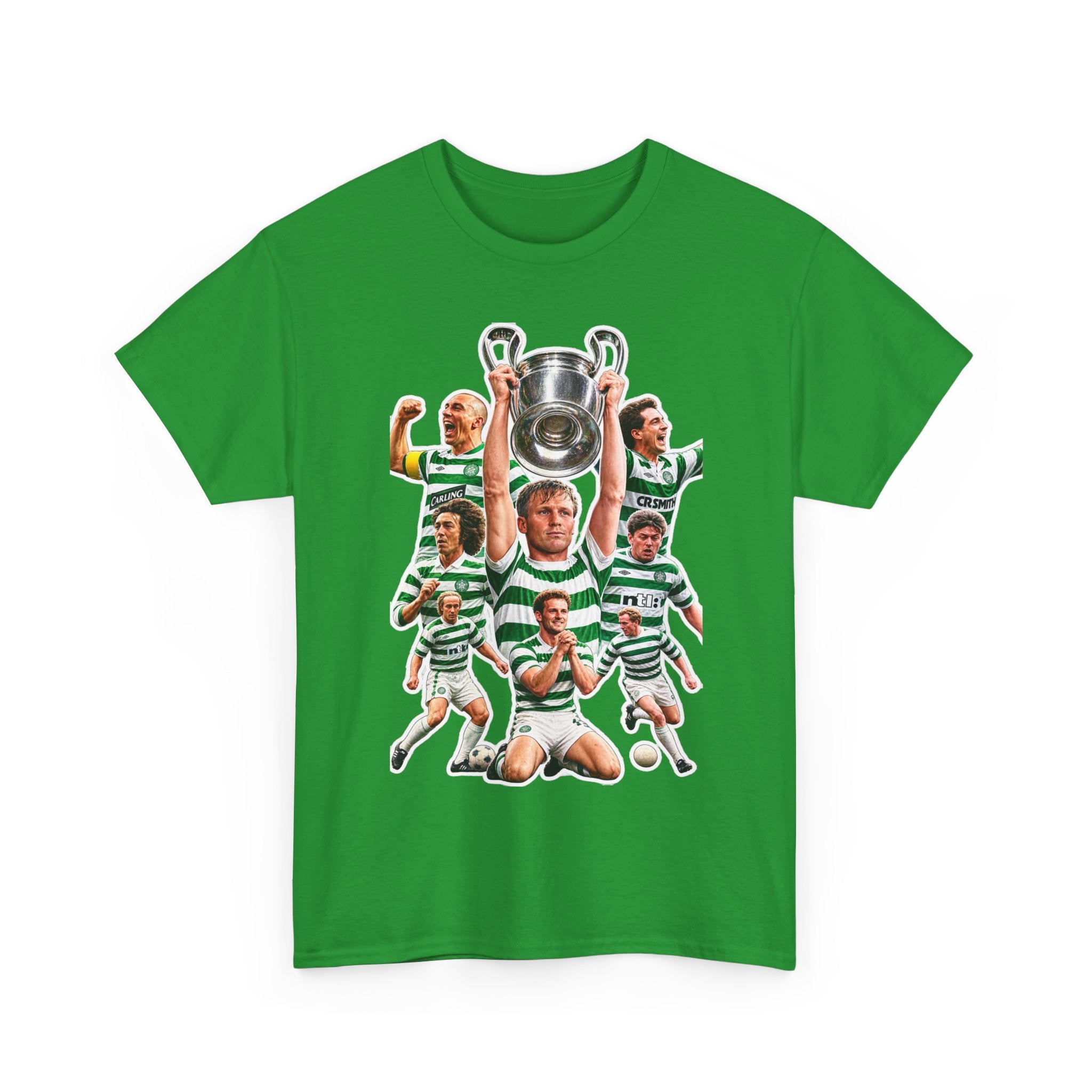 Celtic Champions Vintage Football T-Shirt – Hoops Trophy Collage Tee