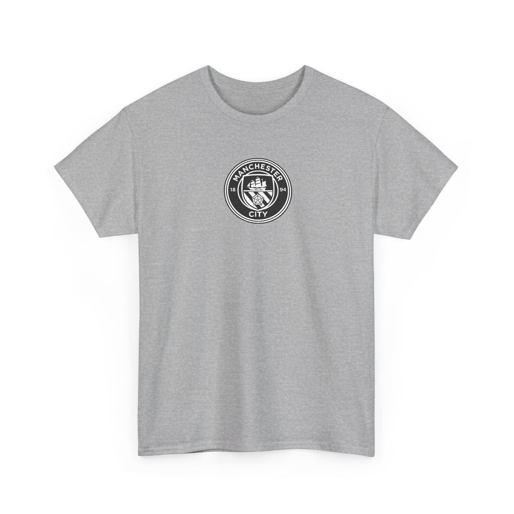 Man City Unofficial T-Shirt — Vintage Crest Logo Tee (Small Chest Emblem)