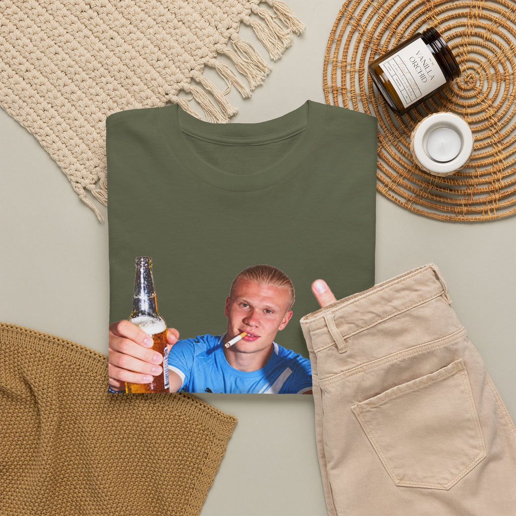 Erling Haaland on the p*** Unisex Heavy Cotton Tee