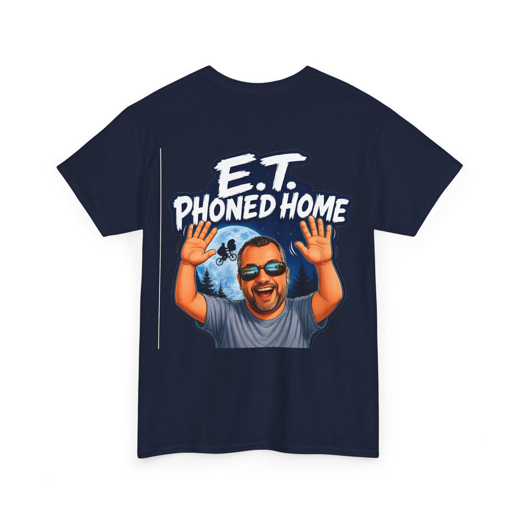 Graphic Tee — "E.T. Phoned Home" Smiling Guy Retro Design