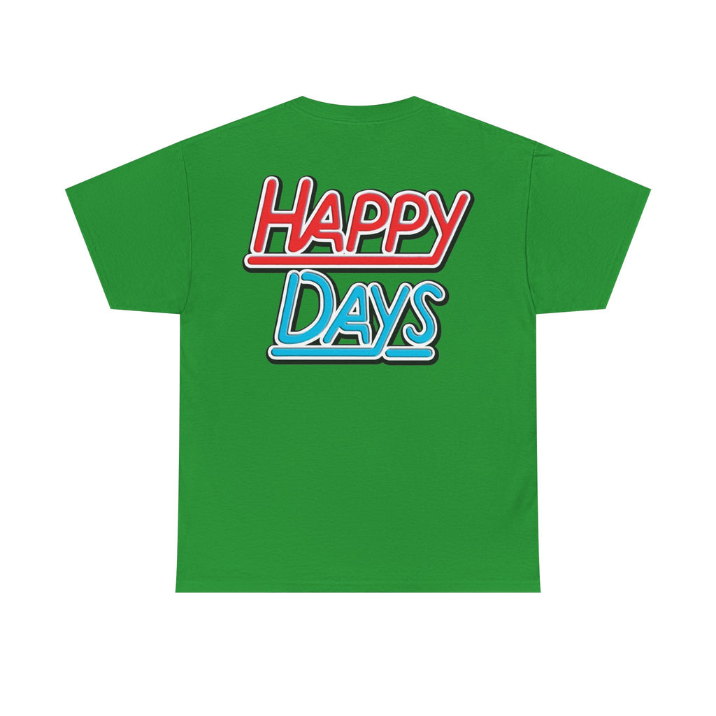 Happy Days Cast Caricature Tee — Retro 70s Sitcom Graphic T-Shirt