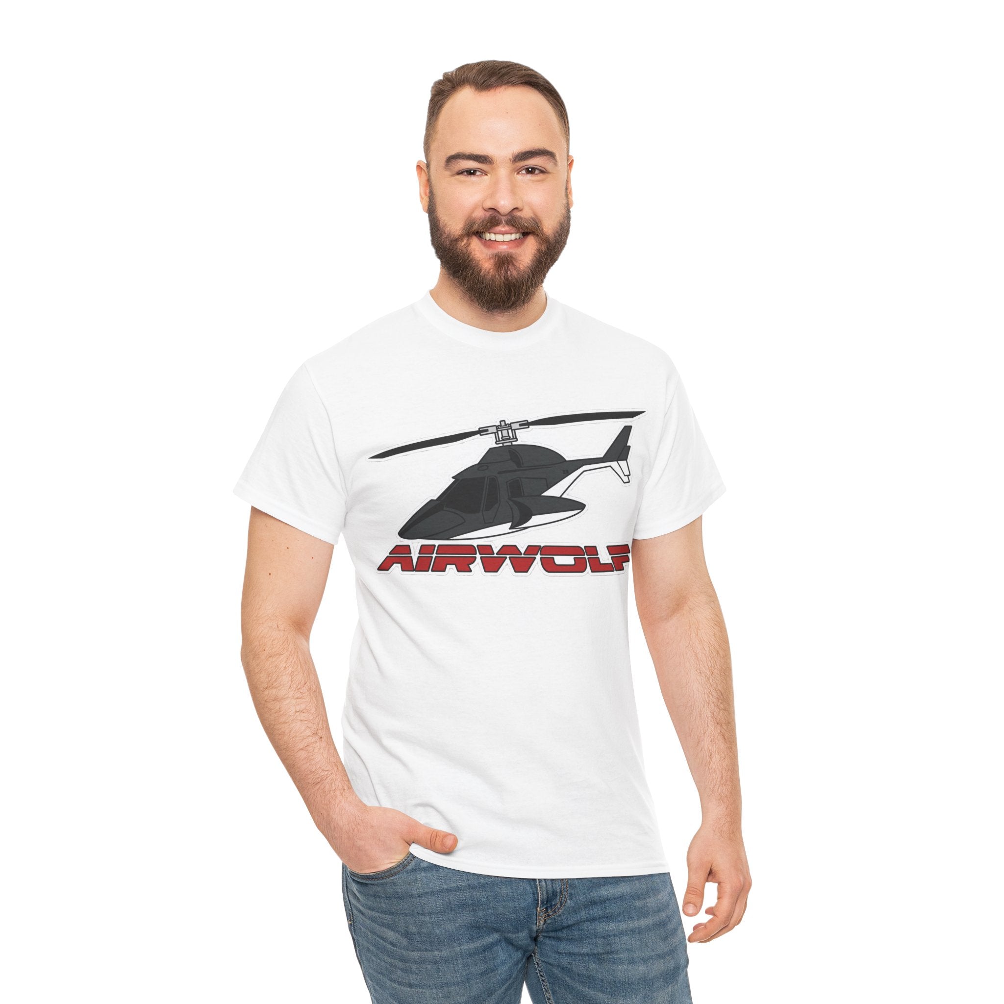 Helicopter Airwolf Tee — Retro Airwolf Logo Graphic T‑Shirt