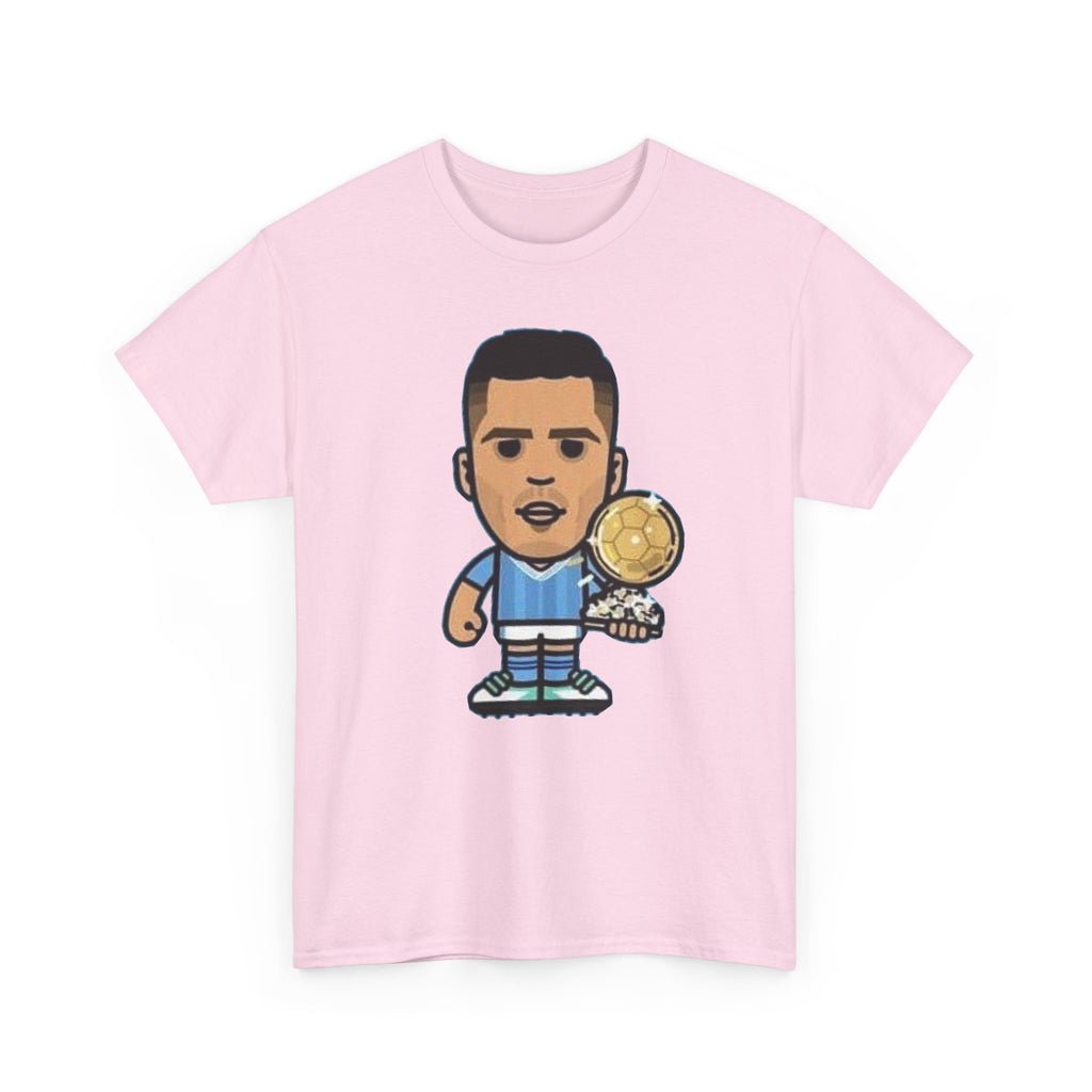 Rodri Manchester City Cartoon Tee — Player Holding Trophy Graphic Shirt