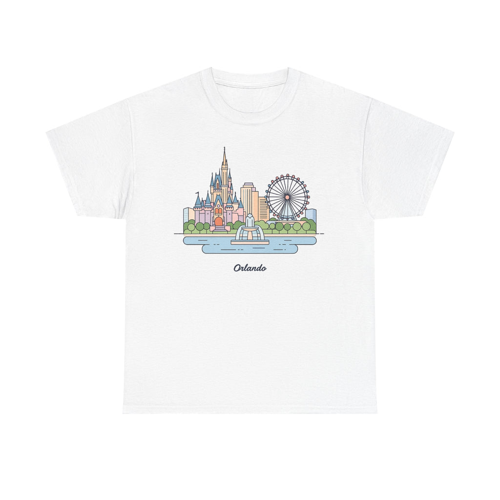 Orlando Skyline T-Shirt — Cute Cityscape Graphic Tee with 'Orlando' Text