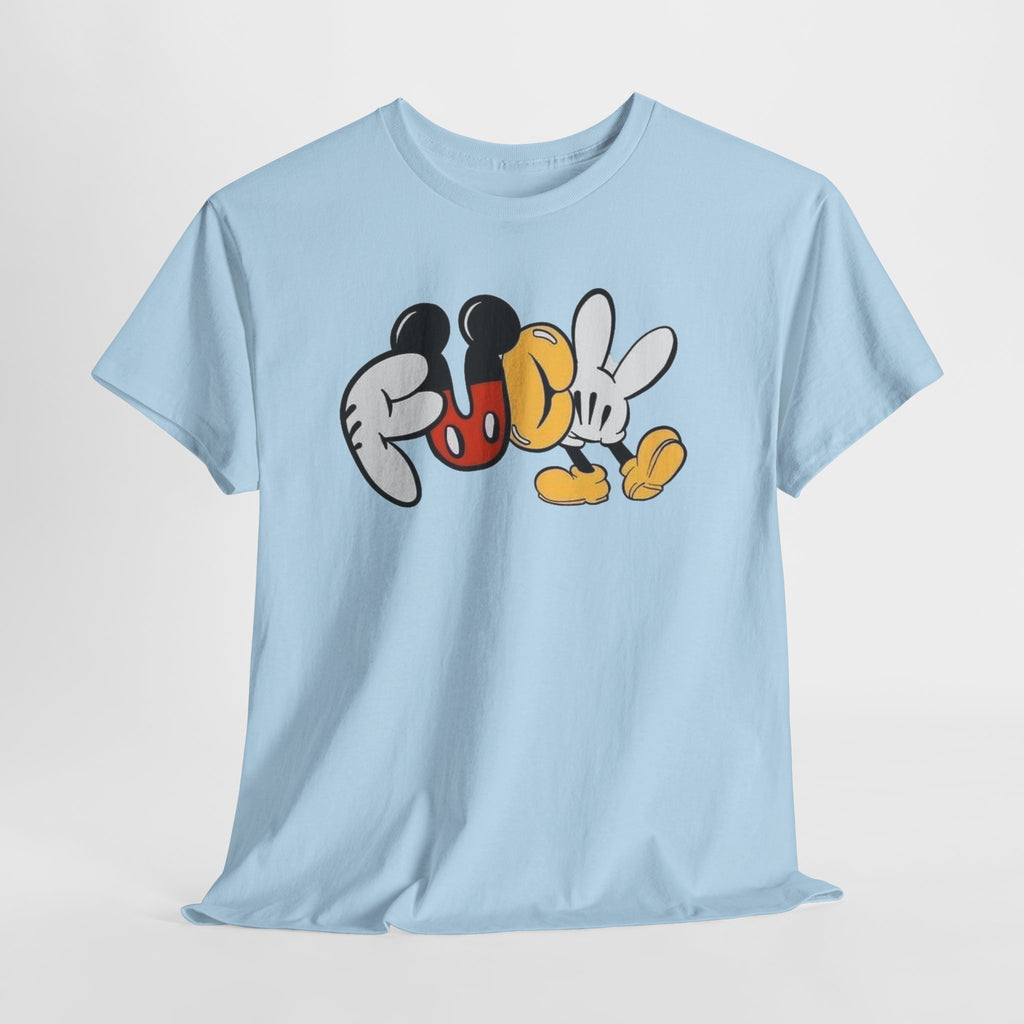 F**K Disney Graphic Tee — Playful Cartoon Hands & Shoes Design