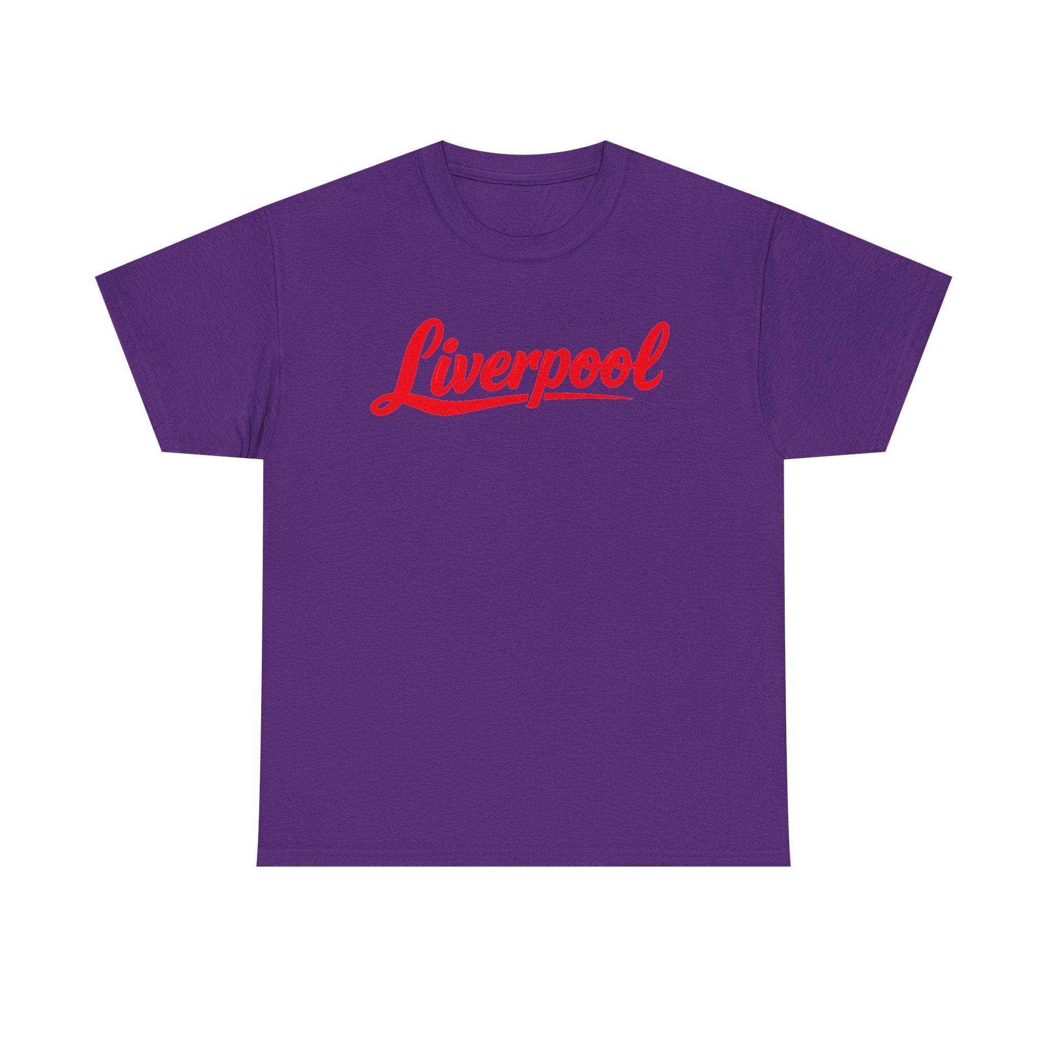 Liverpool Script T-Shirt — Retro Red Logo Tee for Fans