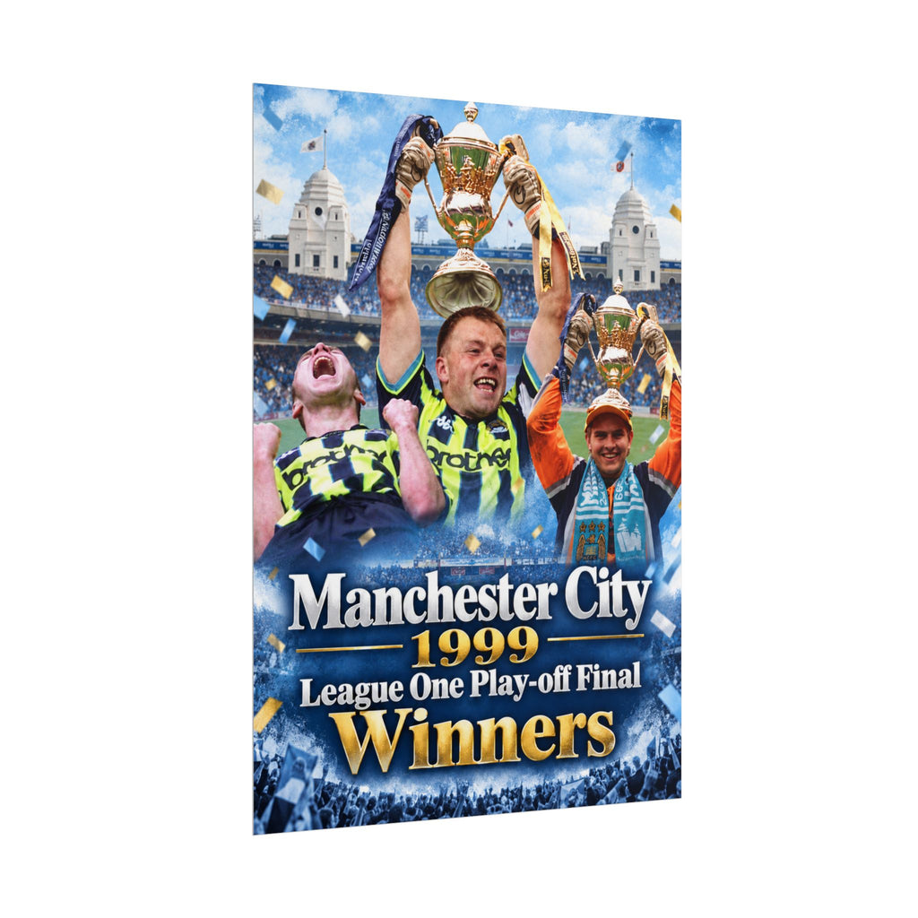 Manchester City 1999 Winners Rolled Poster — League One Play-off Final Celebration