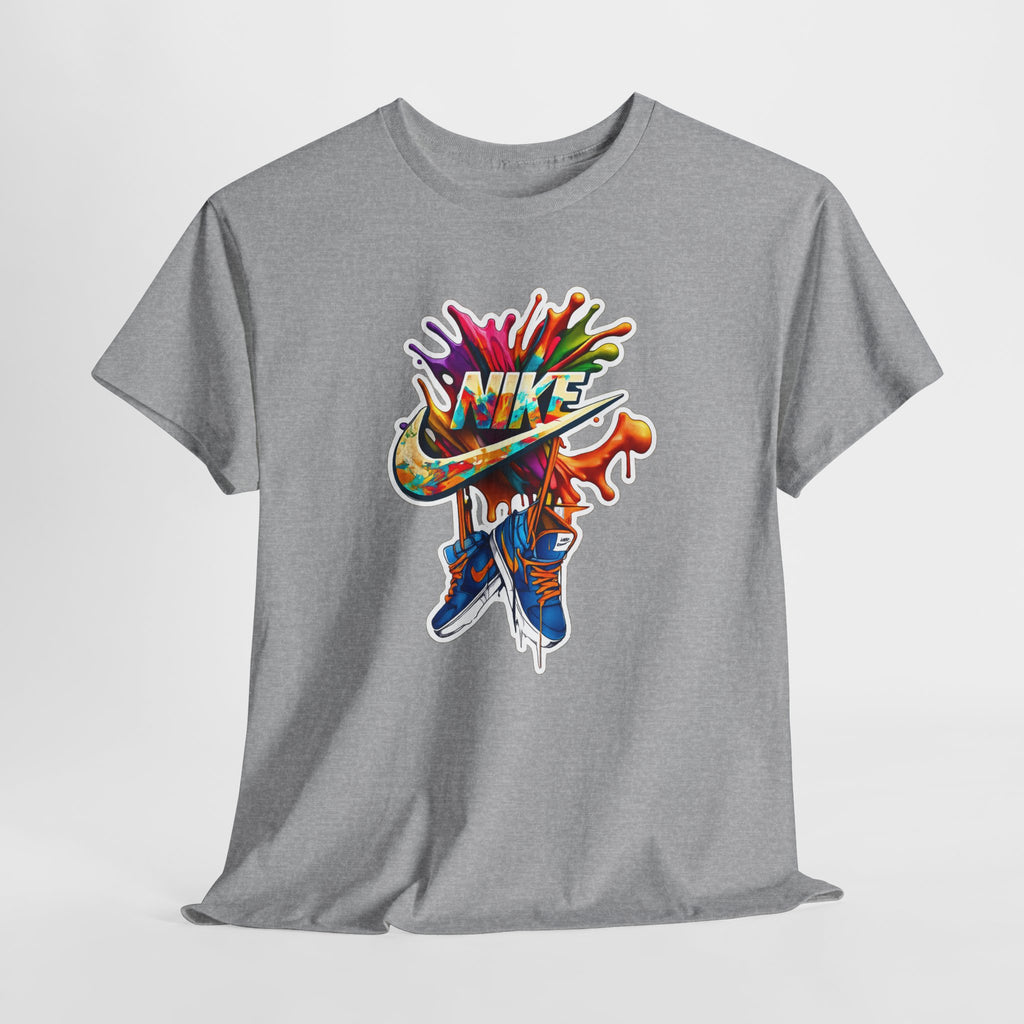 Nike Inspired Splash Graphic Tee — Colorful Sneaker Streetwear T-Shirt