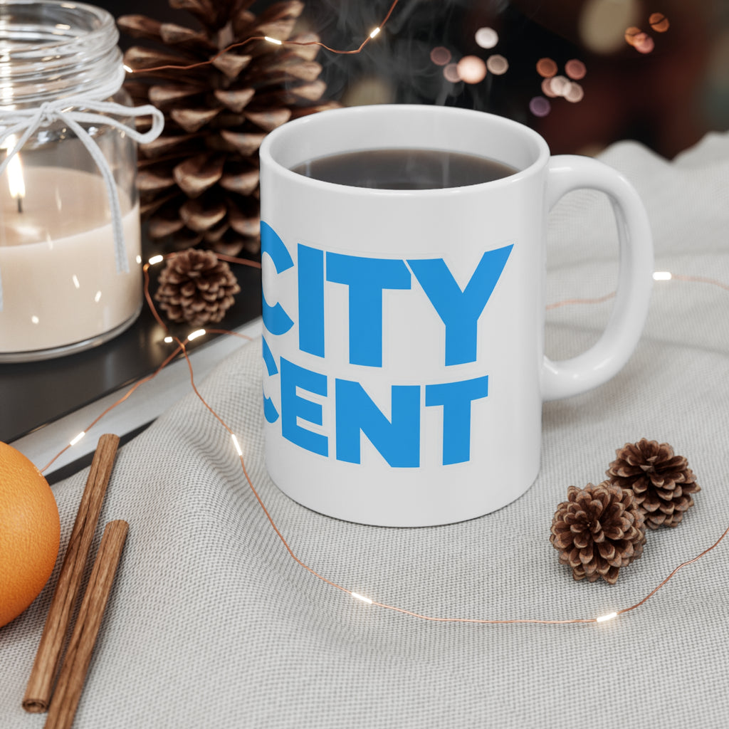 Ceramic Mug - Bold Blue "Man City Innocent" Football Fan Coffee Cup (11oz, 15oz)