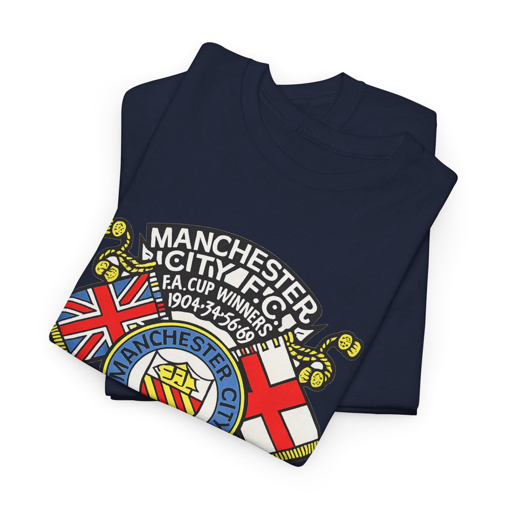 Manchester City Vintage Crest Tee — 'The Super Blues' 1970 European Cup Winners