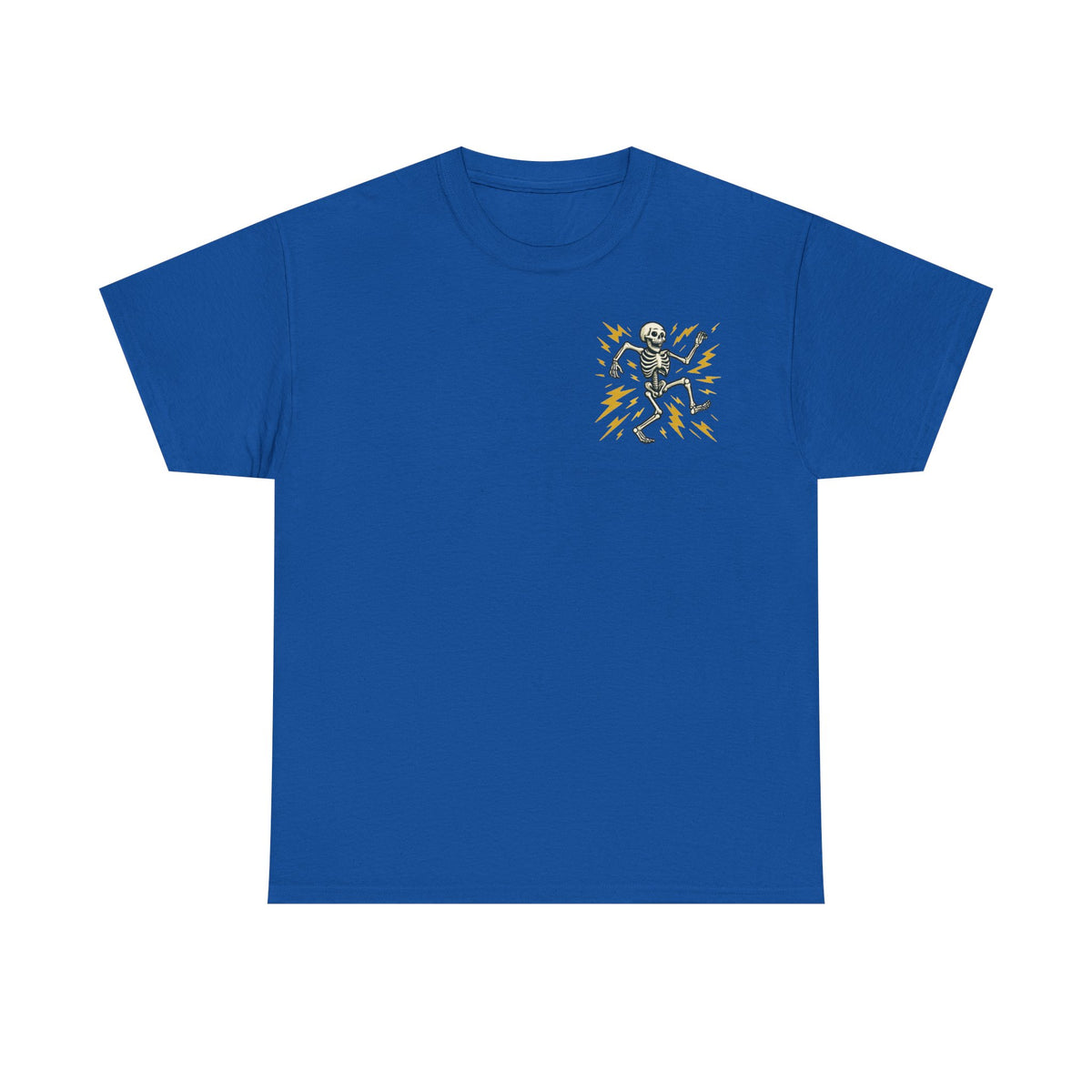 Electrician Skeleton Tee — "I'm an Electrician: If I Dance Without Music, Shut the Main Breaker Off"