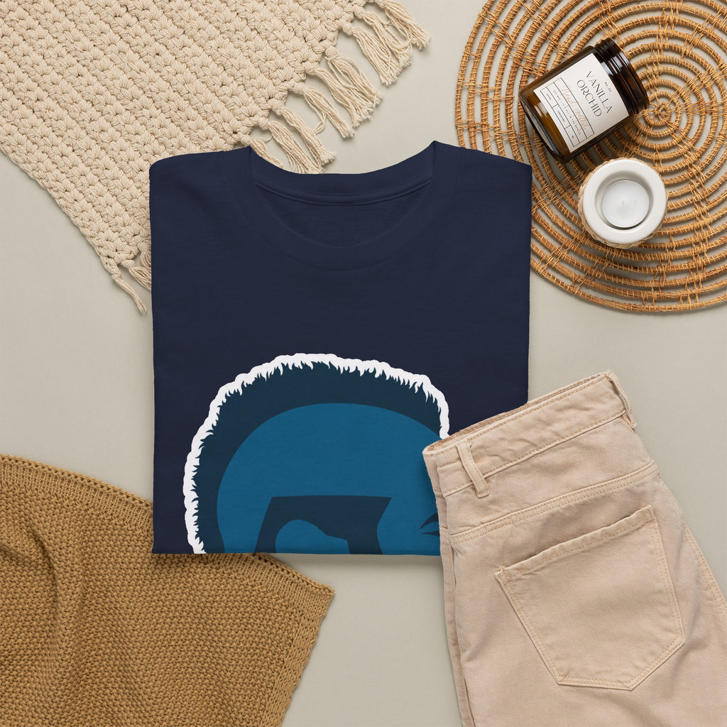Mr T Profile Silhouette T‑Shirt – Blue Head & Gold Earring Graphic