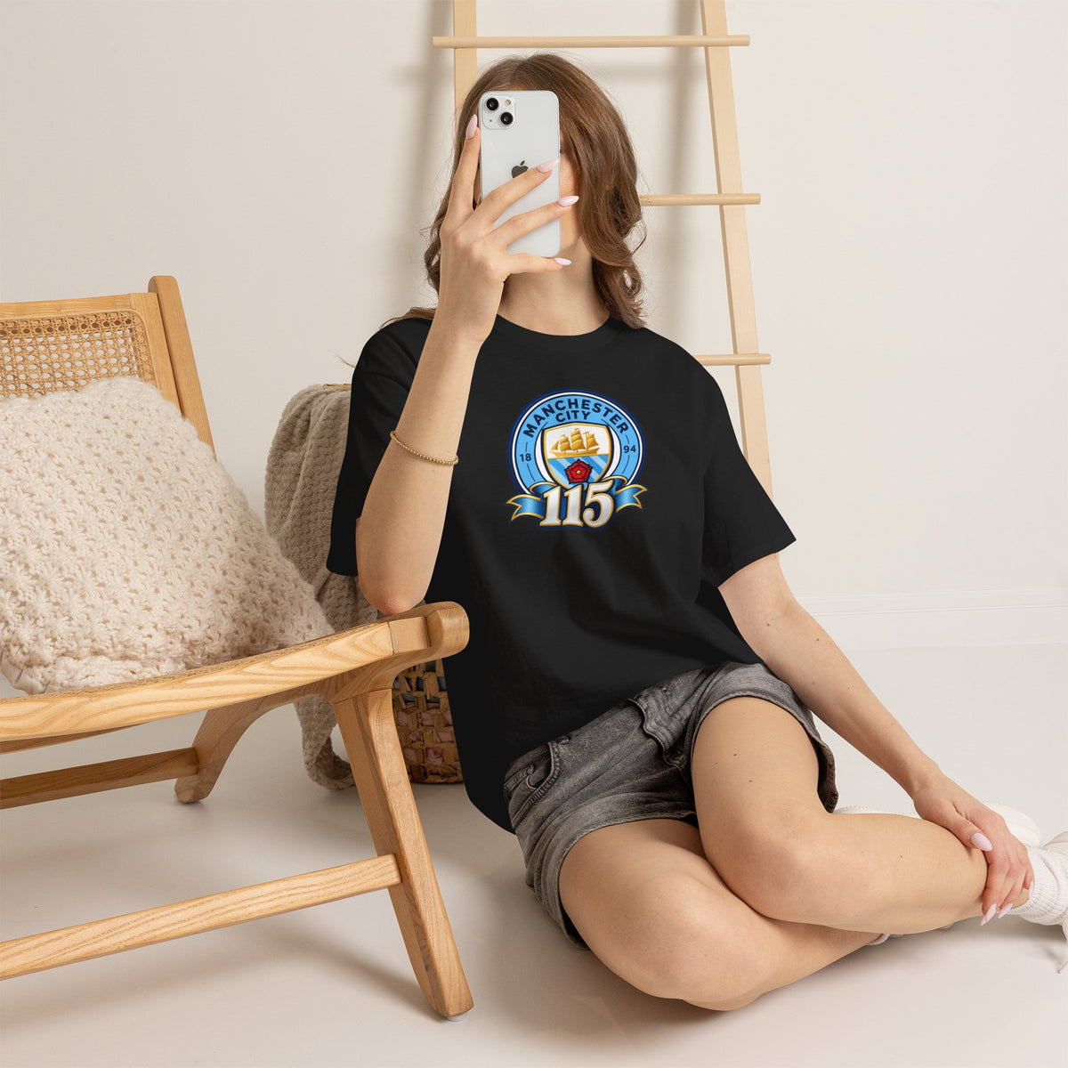 Manchester City 115th Crest Inspired Cotton T-Shirt