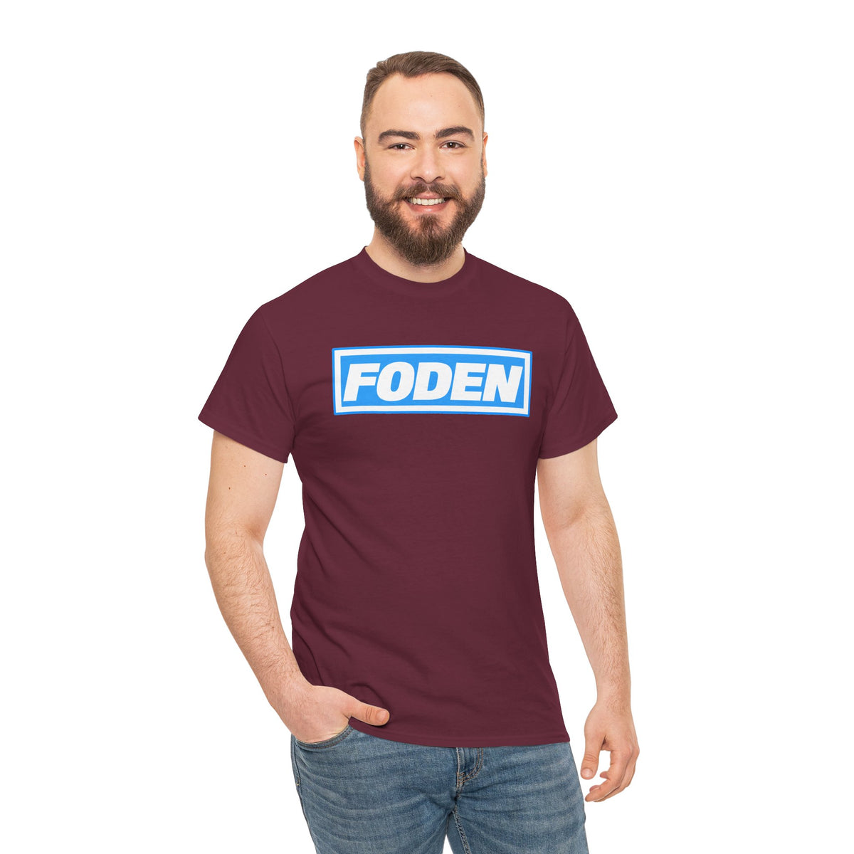 Foden Logo Tee — Blue Box Graphic T-Shirt