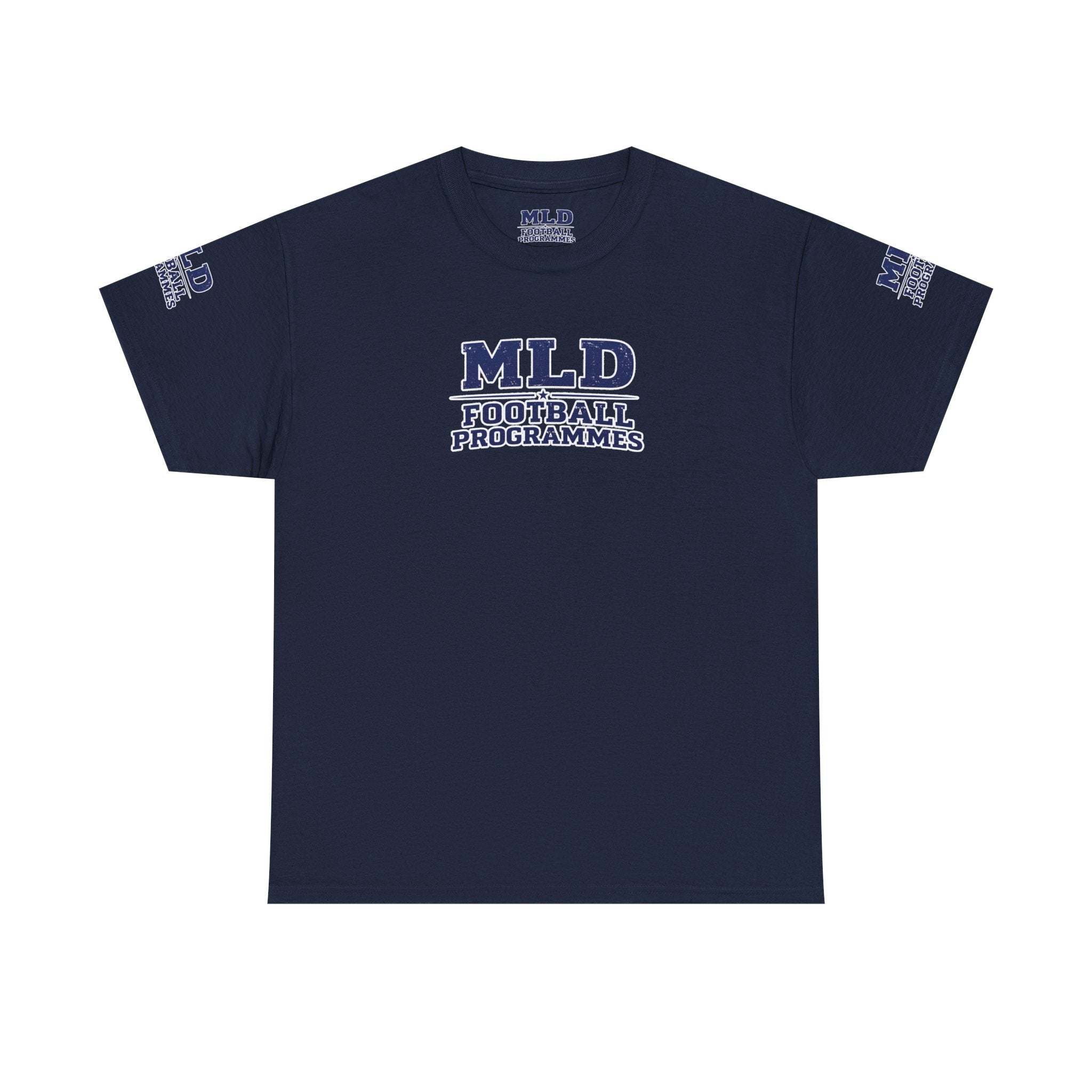 MLD Football Programmes Tee — Vintage Sports Logo Cotton T‑Shirt