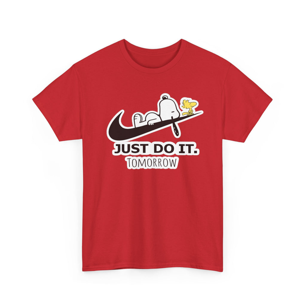 Snoopy "Just Do It Tomorrow" Graphic Cotton T-Shirt