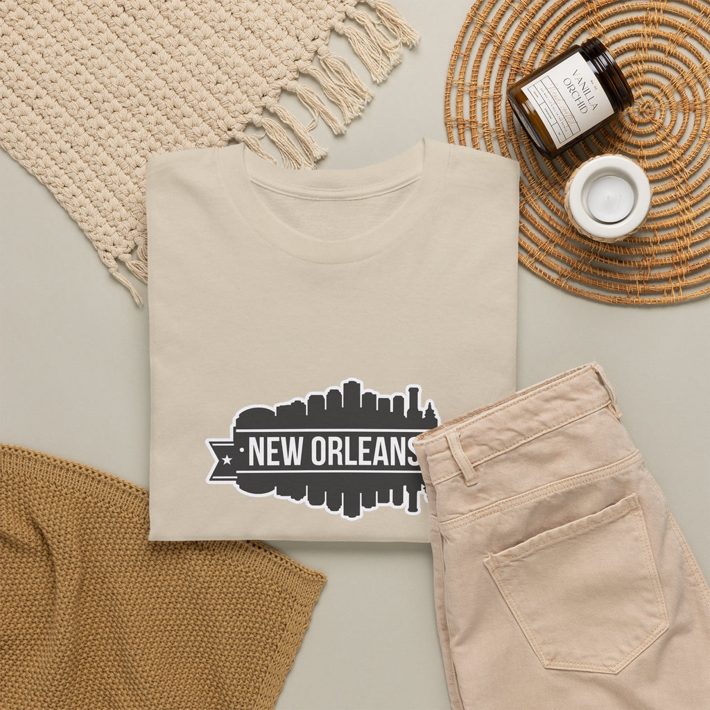 New Orleans Skyline T-Shirt – Retro Badge Cityscape Tee