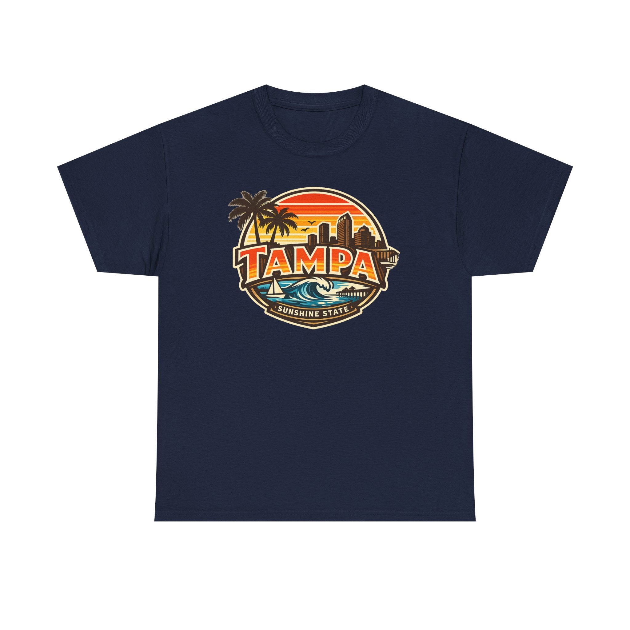 Tampa Retro Sunset T-Shirt – Vintage Palm Beach Skyline Tee