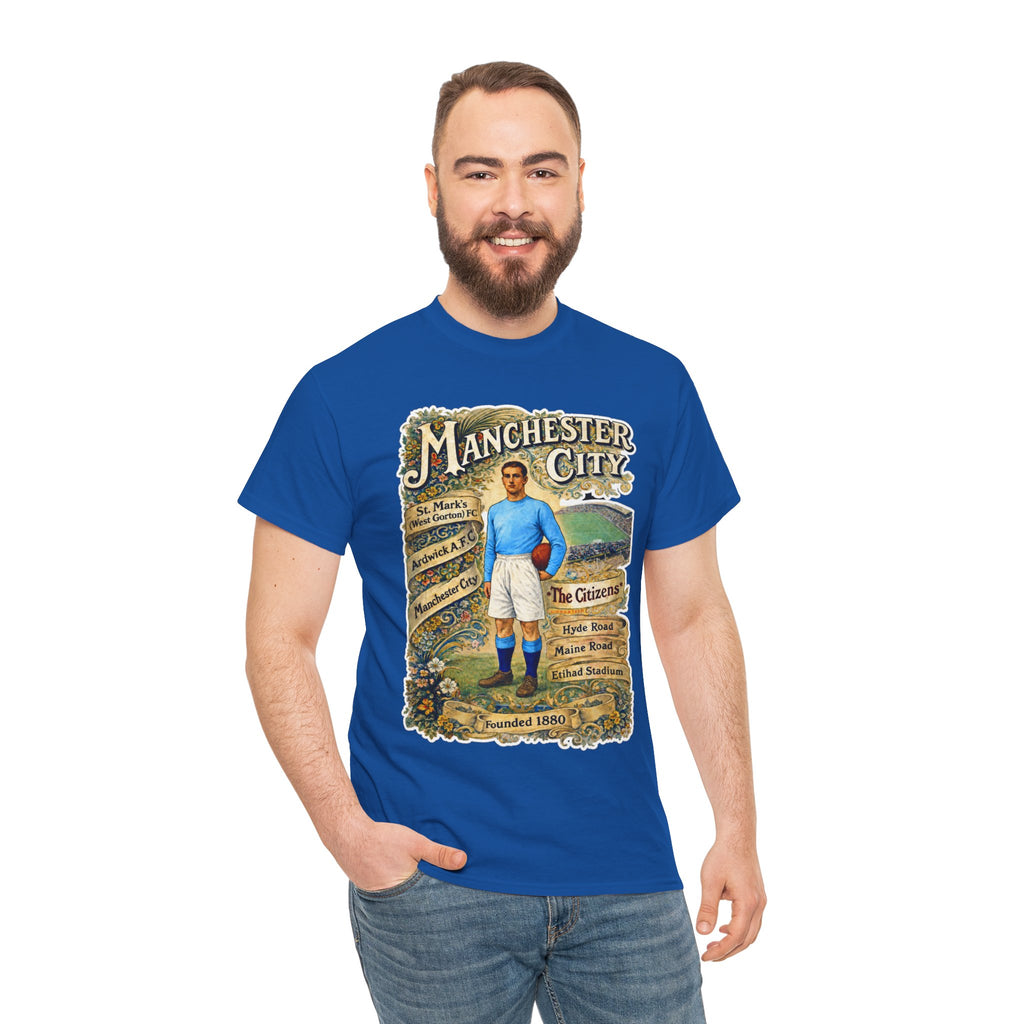 Manchester City Vintage Football Tee — Retro Soccer Graphic T-Shirt