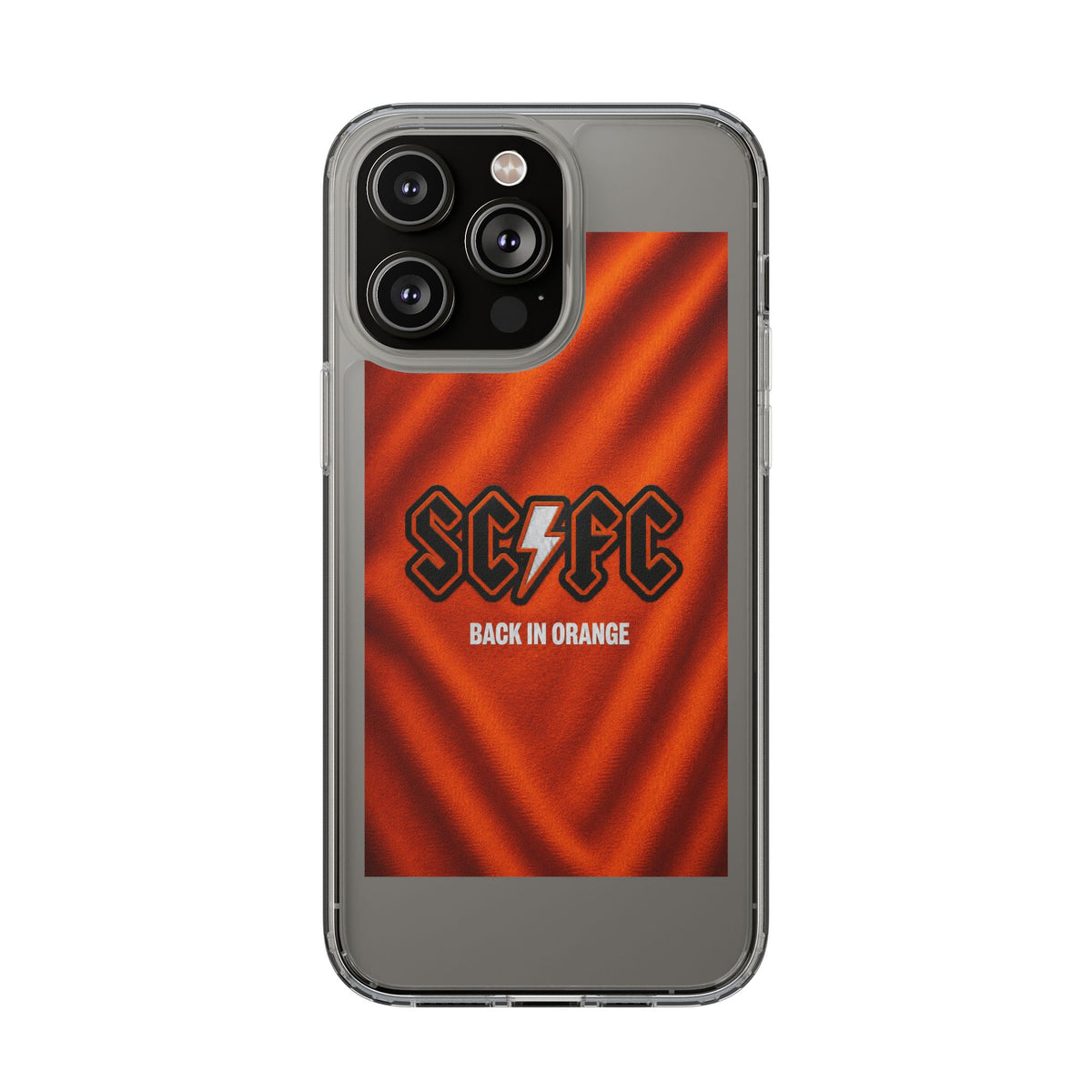 Salford CIty Inspired Phone Case — 'SCFC Back in Orange' Clear Protective Cover