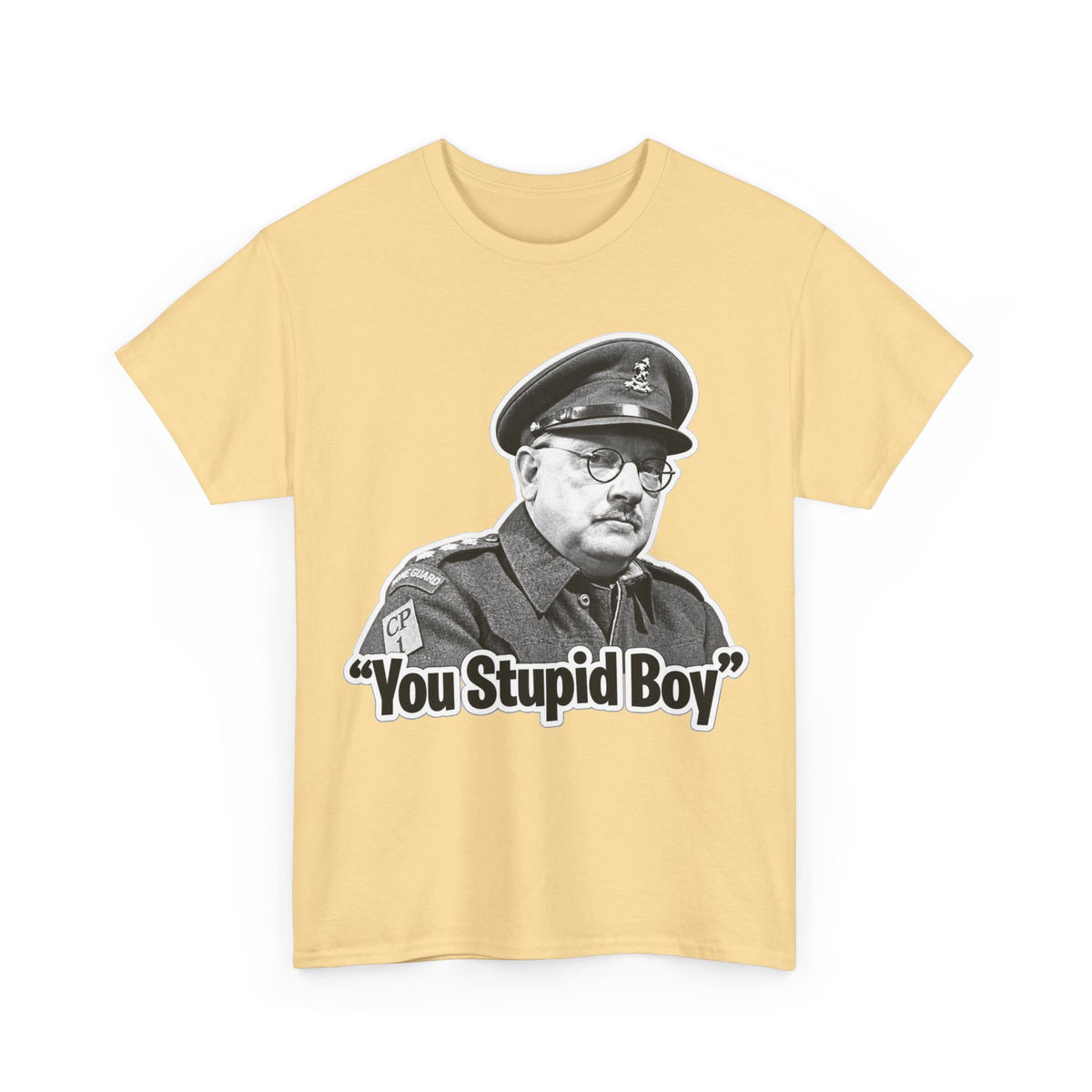 Dads Army Inspired You Stupid Boy T-Shirt — Vintage Cop Illustration Funny Graphic Tee