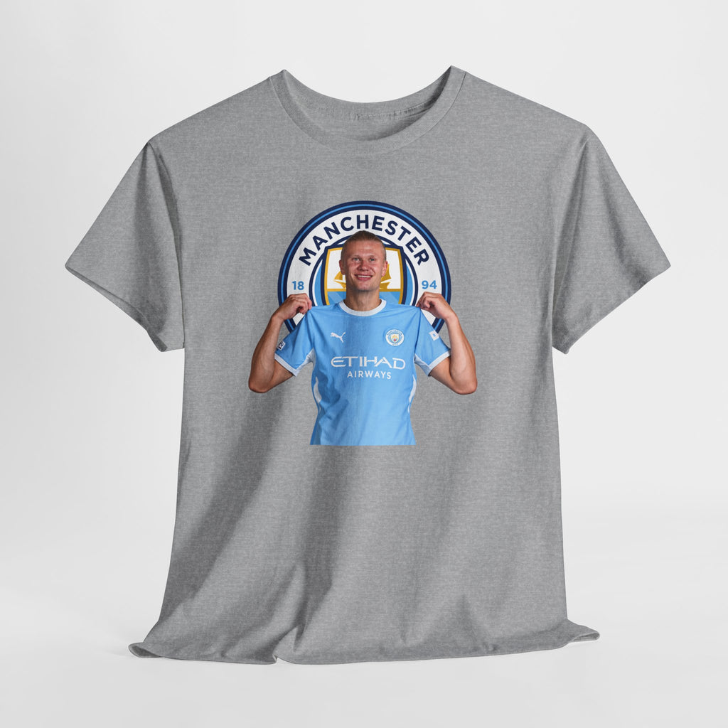 Manchester City Erling Haaland Inspired Cotton T-Shirt Tee — Player Celebratory Graphic T-Shirt
