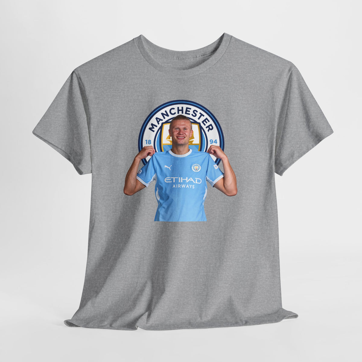 Manchester City Erling Haaland Inspired Cotton T-Shirt Tee — Player Celebratory Graphic T-Shirt