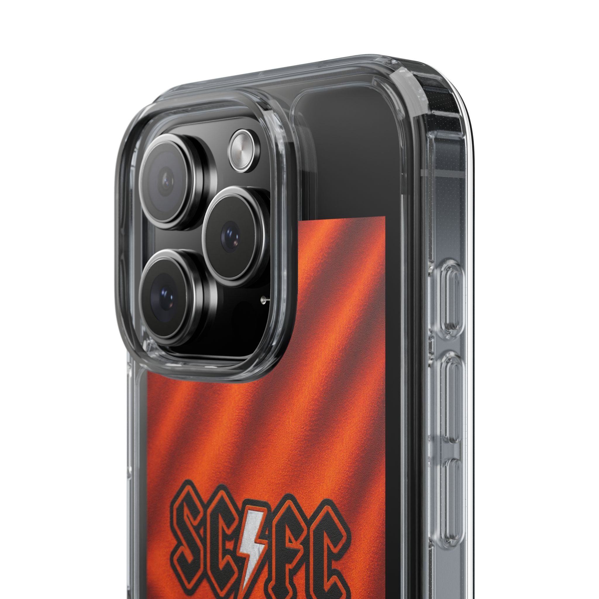 Salford CIty Inspired Phone Case — 'SCFC Back in Orange' Clear Protective Cover