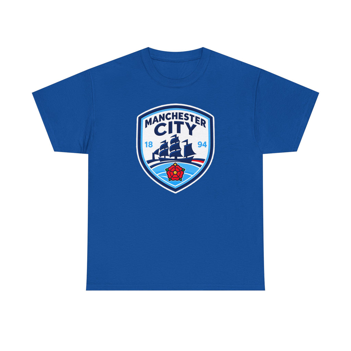 Manchester City Inspired Crest Cotton T-Shirt