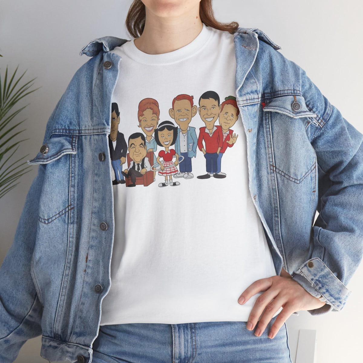 Happy Days Retro TV Cast Cartoon Tee - Vintage Sitcom Character Group Shirt