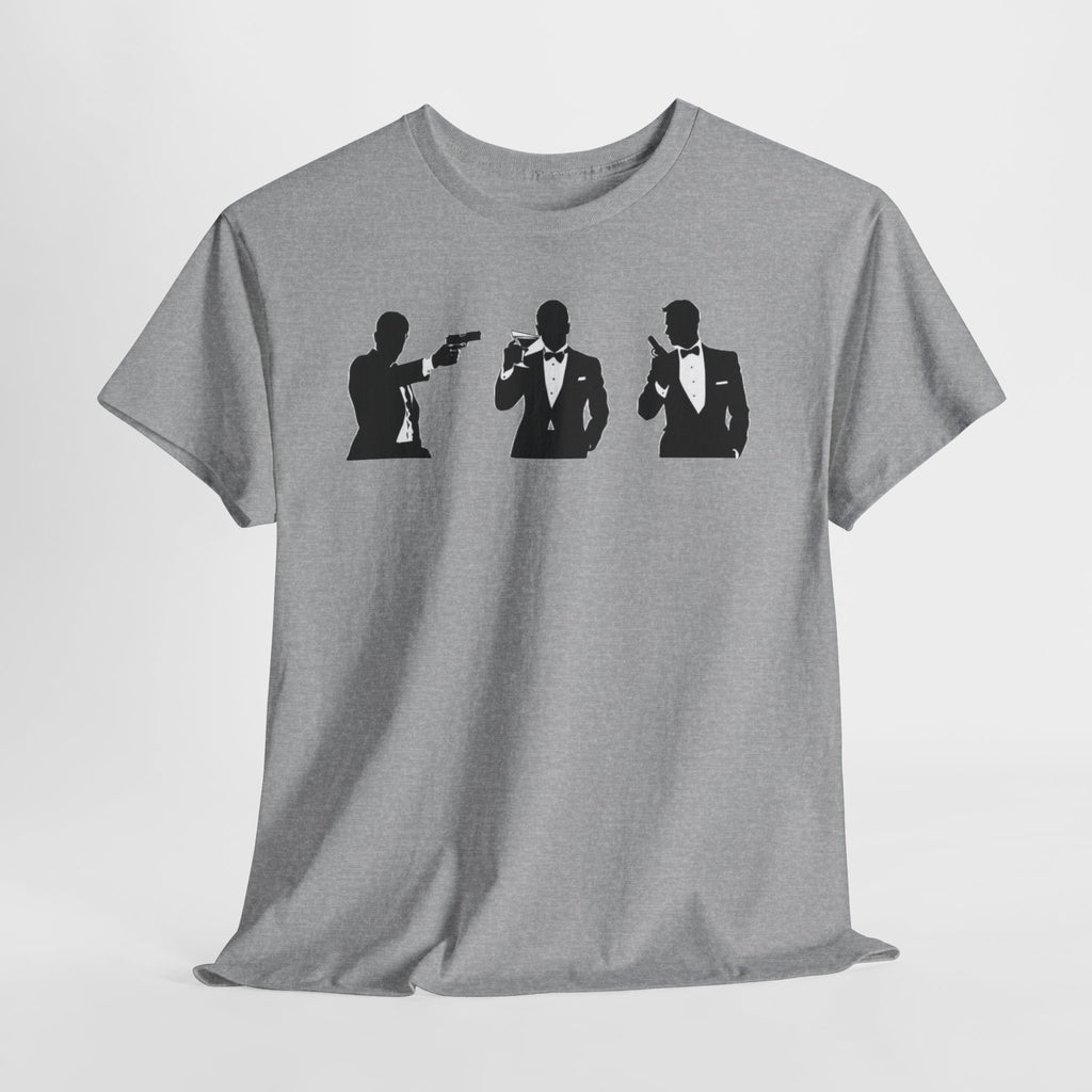 Bond in Suits Silhouette Tee — Classic James Bond Tuxedo Graphic Shirt