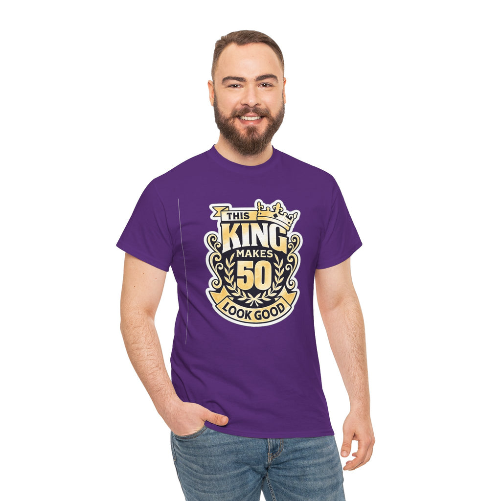 50th Birthday King T-Shirt – "This King Makes 50 Look Good"