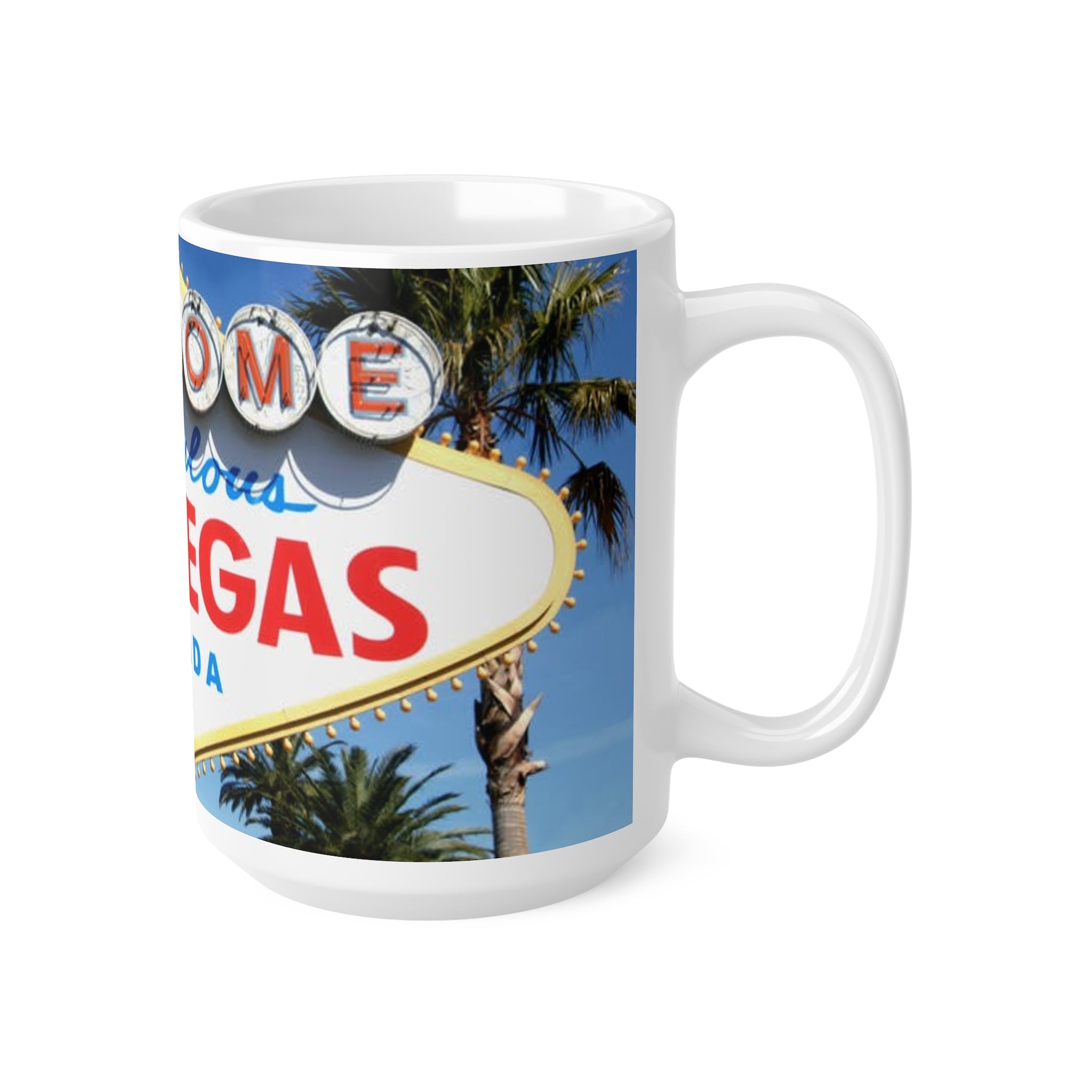 Las Vegas Sign Ceramic Coffee Mug — 11oz & 15oz Travel Souvenir