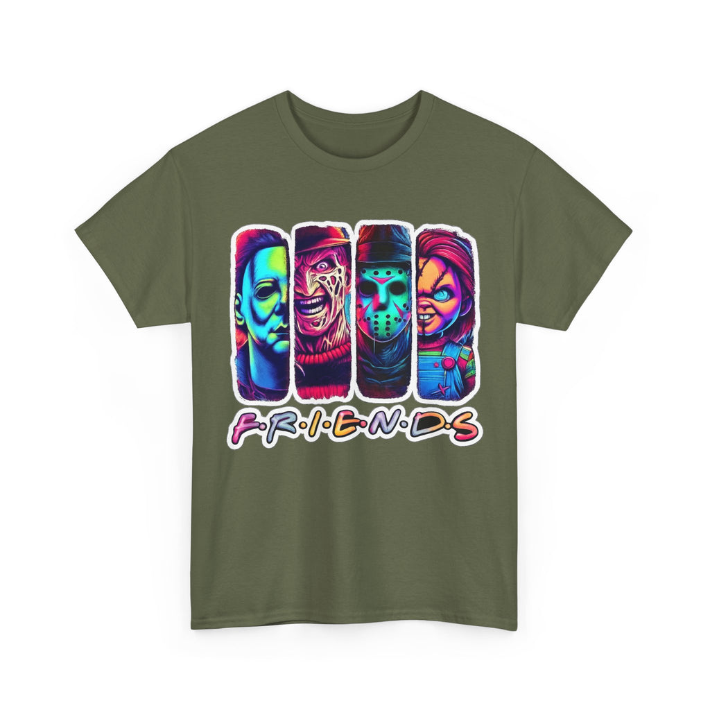 Halloween Horror Icons "Friends" T-Shirt — Neon Retro Slasher Tee