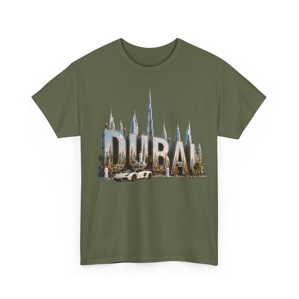 Dubai Skyline T-Shirt — Dubai Cityscape Graphic Tee with Burj Khalifa