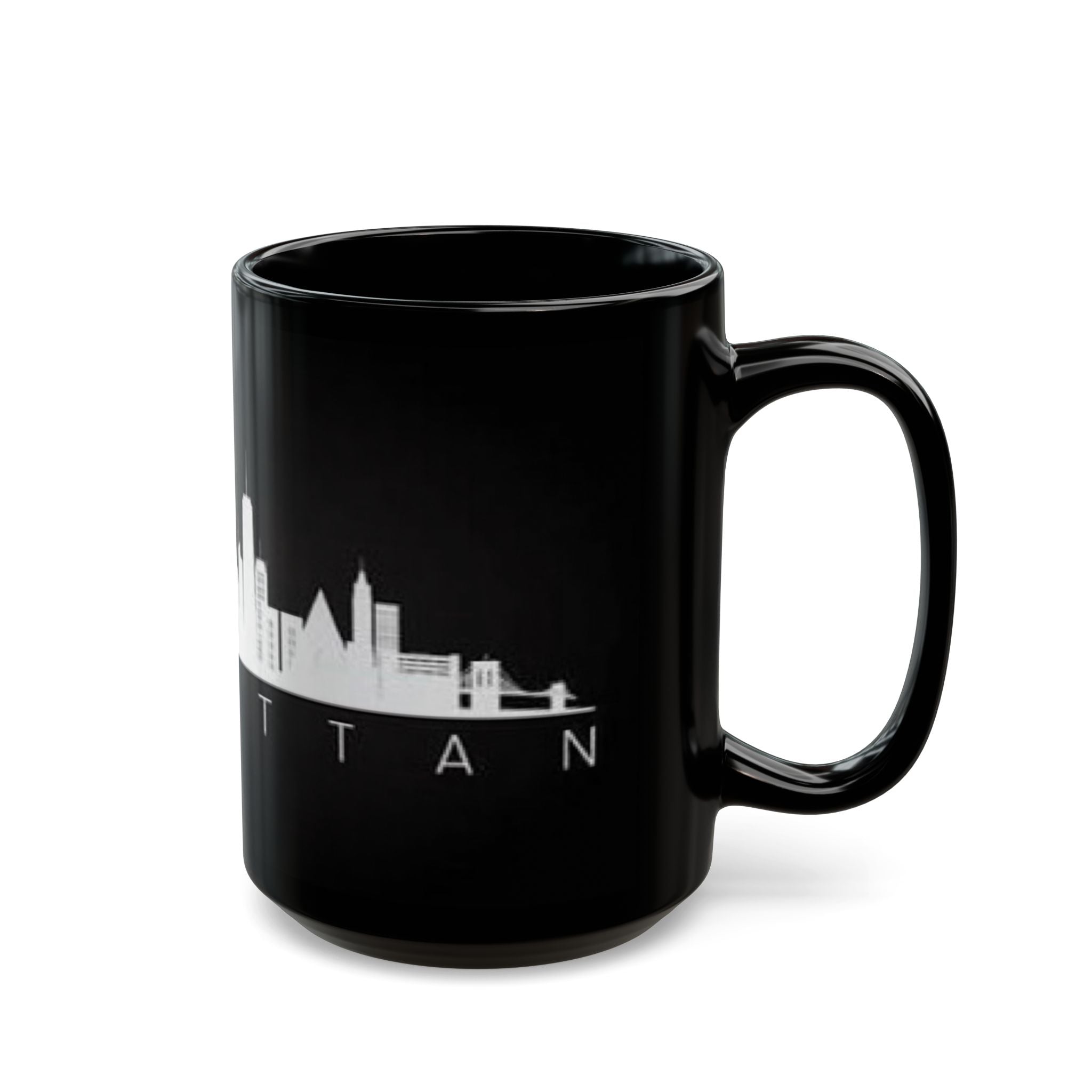 Manhattan Skyline Black Mug — Cityscape Coffee Cup (11oz & 15oz)