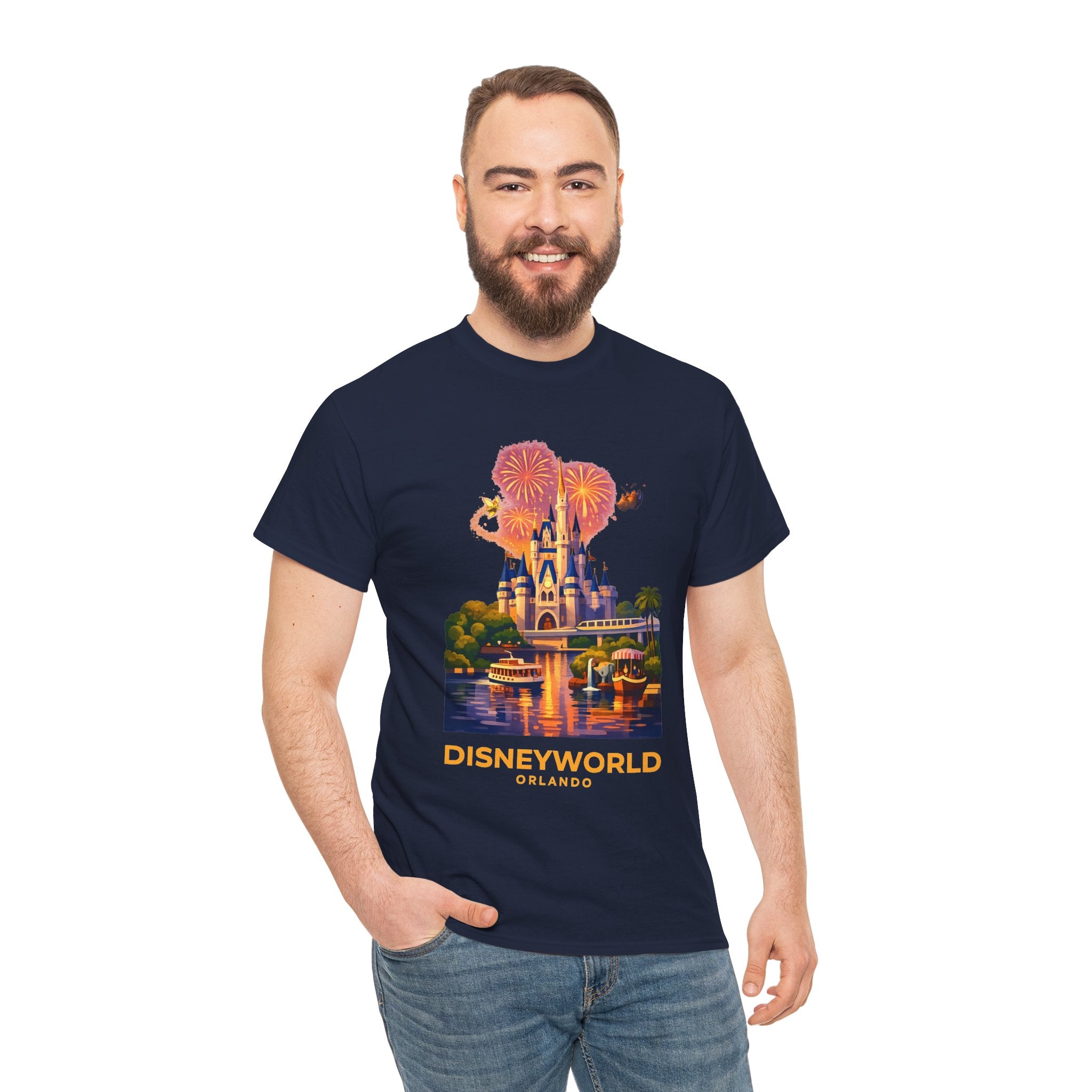 Disney World Castle Orlando Fireworks Cotton T‑Shirt