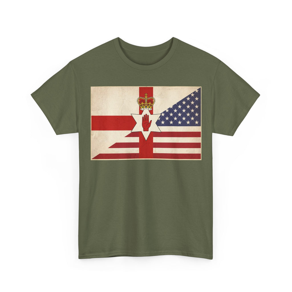 Northern Ireland + American Flag Tee — Vintage Graphic Shirt