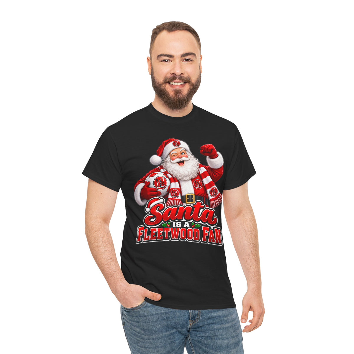 Santa Is a Fleetwood Fan Cotton T-Shirt