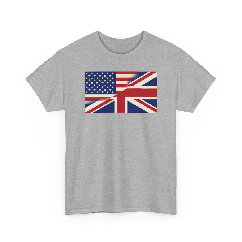 USA-UK Flag Graphic Tee — American British Union Jack Mashup T-Shirt