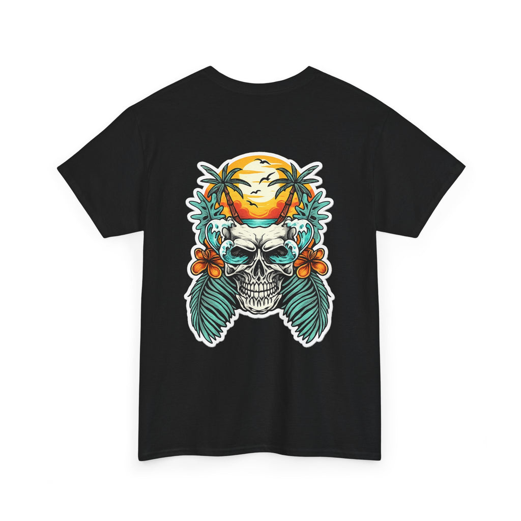 Tropical Skull Tee — Sunset Palm Beach Skull T-Shirt
