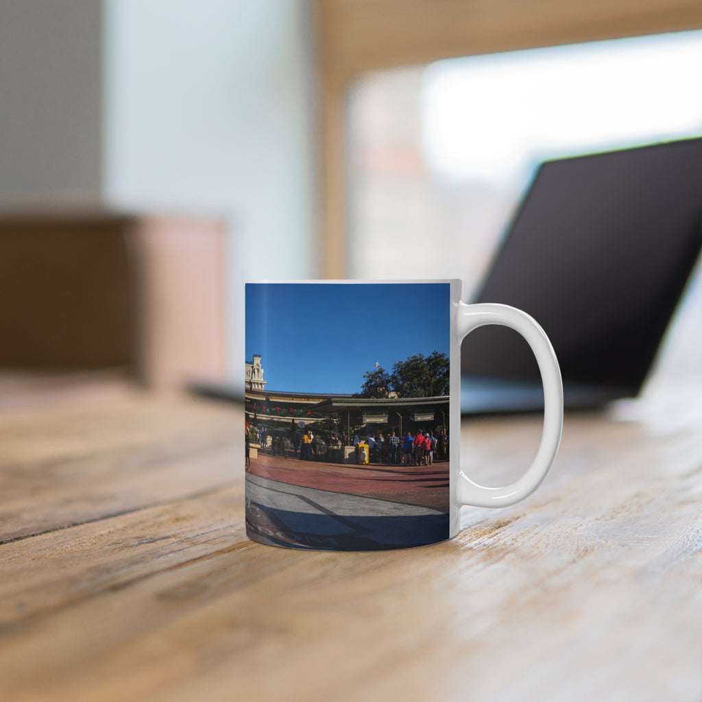 Magic Kingdom Theme Park Entrance Photo Mug — Scenic 11oz/15oz Ceramic Coffee Cup