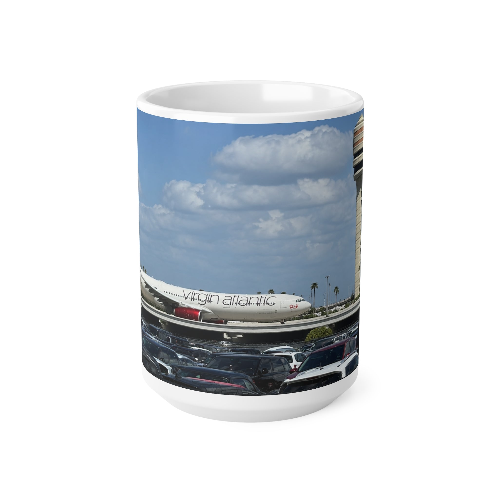 Virgin Atlantic at Orlando International Airport Photo Mug — Virgin Atlantic Jet Ceramic Coffee Cup (11oz/15oz)