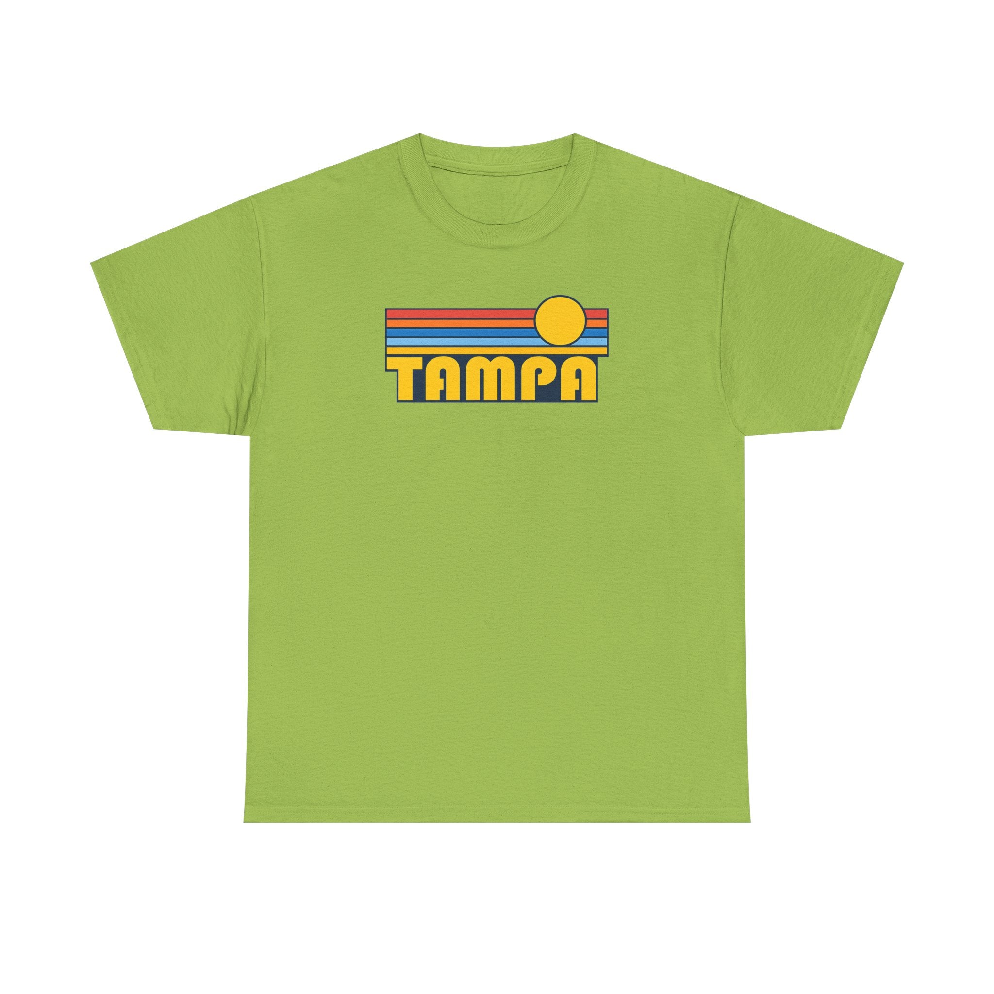 Tampa Retro Sunset T-Shirt — Vintage 70s Striped Beach Tee